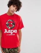 Aape By A Bathing Ape T-shirt With Large Foil Logo In Red - Red