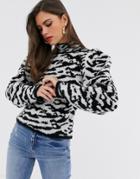 Asos Design Borg Animal Sweater