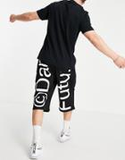 Asos Dark Future Basketball Shorts With Oversized Logo Print In Black - Part Of A Set