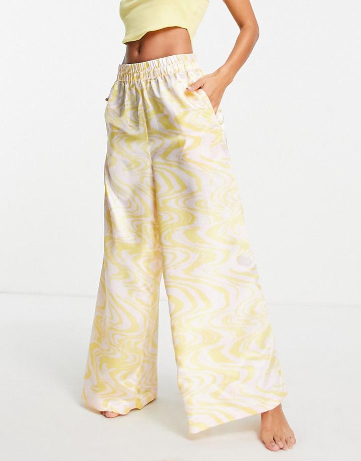 Topshop Mineral Print Pant In Multi