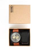 Asos Interchangeable Watch With Black And Tan Straps - Black