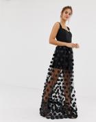 Bronx And Banco Polka Dots Maxi Dress - Black