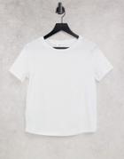 Mango Cotton Crew Neck T-shirt In White - White