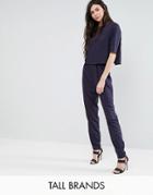 Y.a.s Tall Sandra Overlay Jumpsuit - Navy