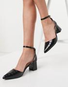Raid Hazy Mid Heeled Shoes In Black Croc