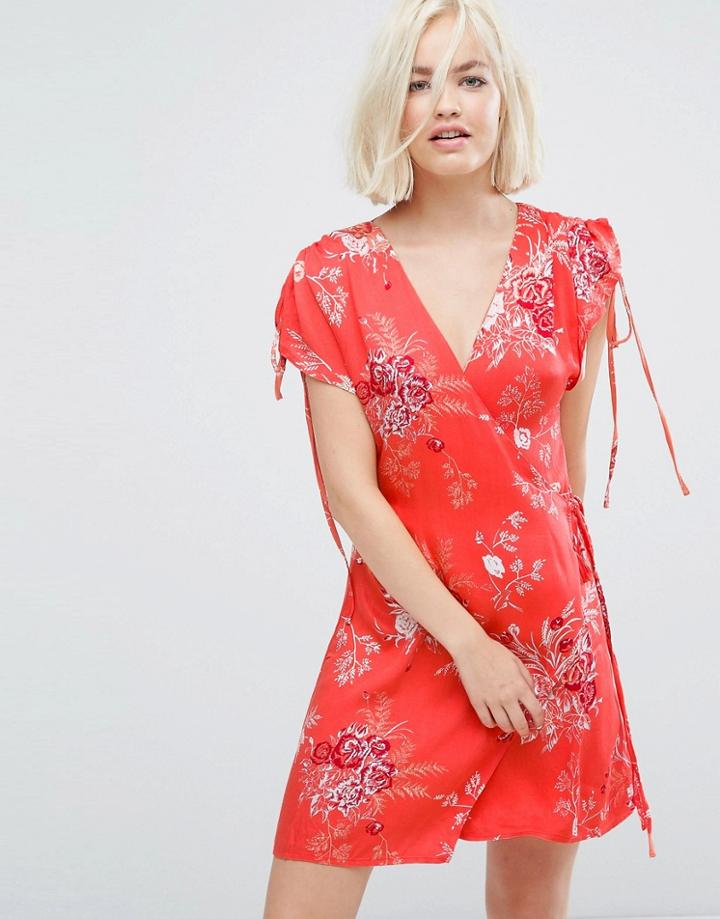 Minkpink Hot Springs Drawsting Wrap Dress - Multi