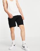 Topman Ribbed Shorts In Black - Part Of A Set