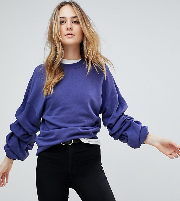 Vero Moda Tall Puff Sleeve Sweatshirt - Navy