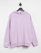Asos Design Oversized Hoodie With Square Pockets In Lilac-purple