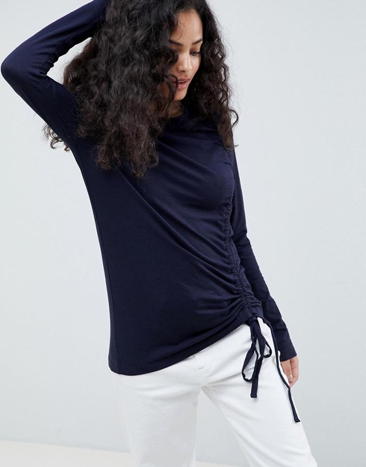 Only Drawstring Long Sleeved Top - Navy