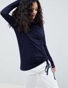 Only Drawstring Long Sleeved Top - Navy