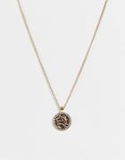 Topshop Leo Crystal Pendant Necklace In Gold