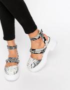 Asos On Cloud Nine Chunky Chain Shoes - Snake