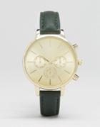 New Look Faux Leather Strap Watch - Green