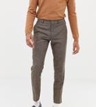 Heart & Dagger Slim Suit Trousers In Camel Wool - Brown
