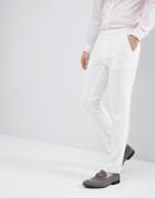 Asos Design Wedding Skinny Suit Pants In Off White Cross Hatch