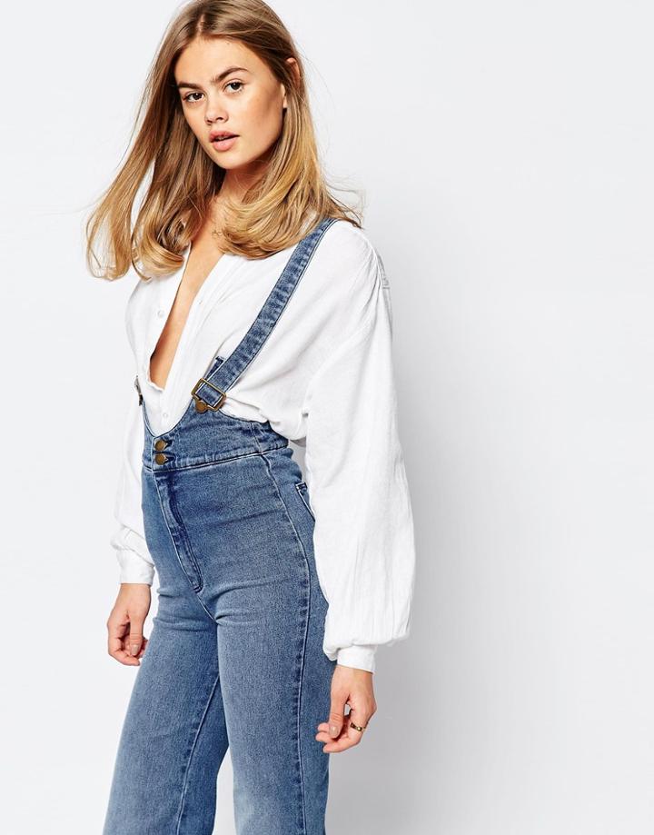 Rollas Embossed Button Up Shirt - White