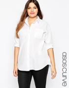 Asos Curve Boyfriend Shirt - White