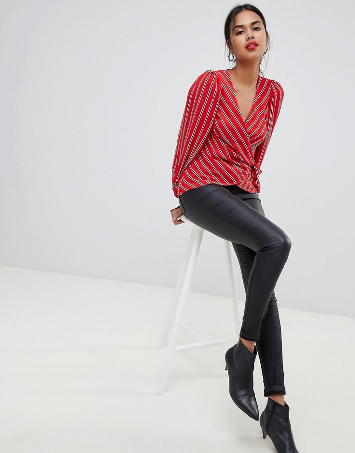 Only High Waisted Coated Skinny Jean In Black