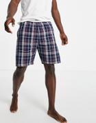 Farah Porther Check Lounge Shorts In Navy