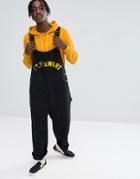 Asos Skater Overall In Black With Embroidery - Black