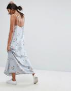 J.o.a Maxi Dress With Scoop Back In Light Floral - Multi