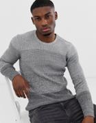 Only & Sons Stripped Sweater In Gray