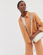 Weekday Denim Jacket In Tangerine Two-piece - Orange