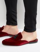 Asos Mule In Burgundy Velvet - Red