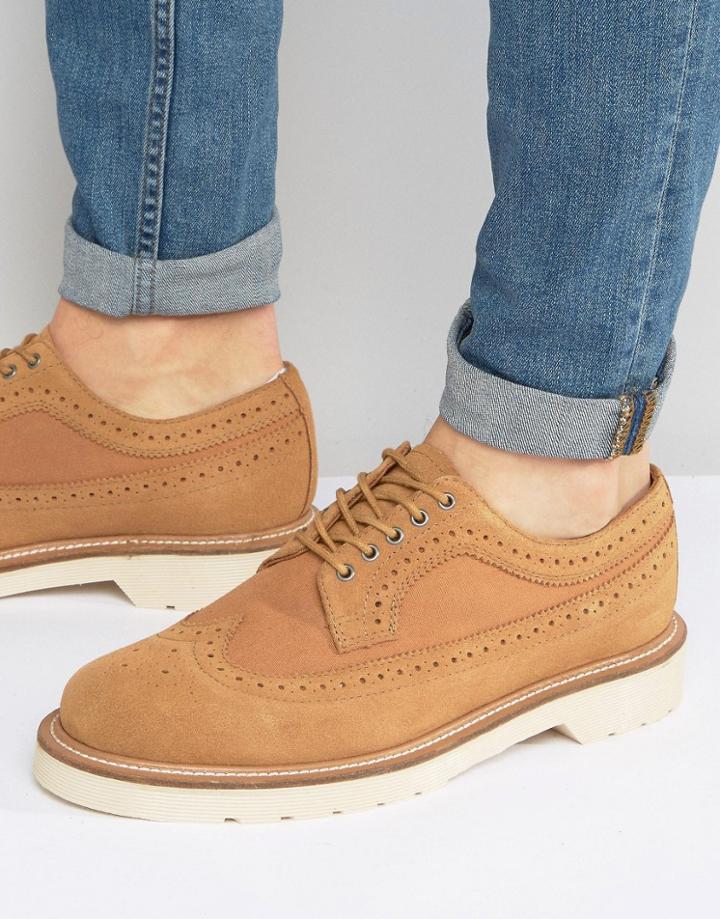 Dr Martens Windsor 3989 Suede Brogue Shoes - Tan