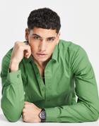 Bolongaro Trevor Skinny Fit Classic Collar Shirt-green