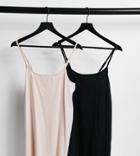 Yours Exclusive 2-pack Cami Tops In Black And Nude