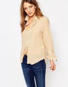 Boss Orange Stripe Button Up Shirt - Gold