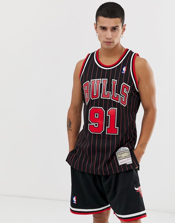 Mitchell & Ness Chicago Bulls Rodman Swingman Tank In Black - Black