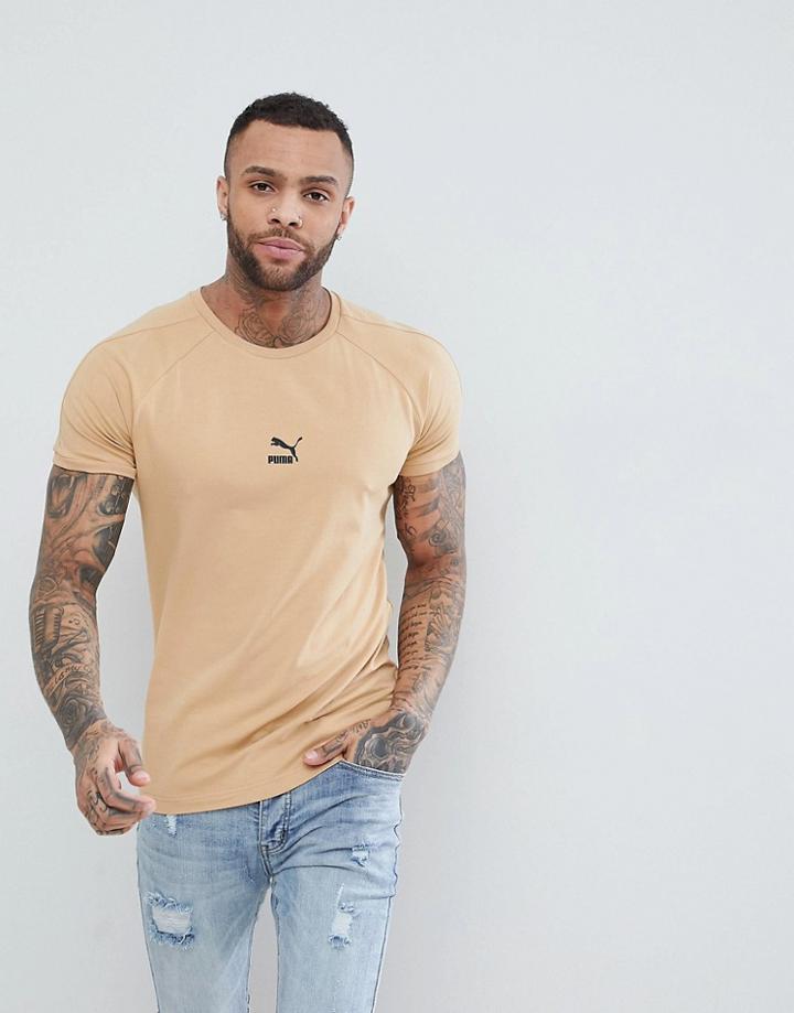 Puma Logo Slim T-shirt - Tan