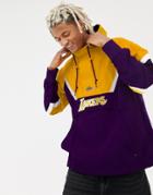 Mitchell & Ness La Lakers Overhead Half Zip Anorak Jacket In Purple & Yellow - Purple