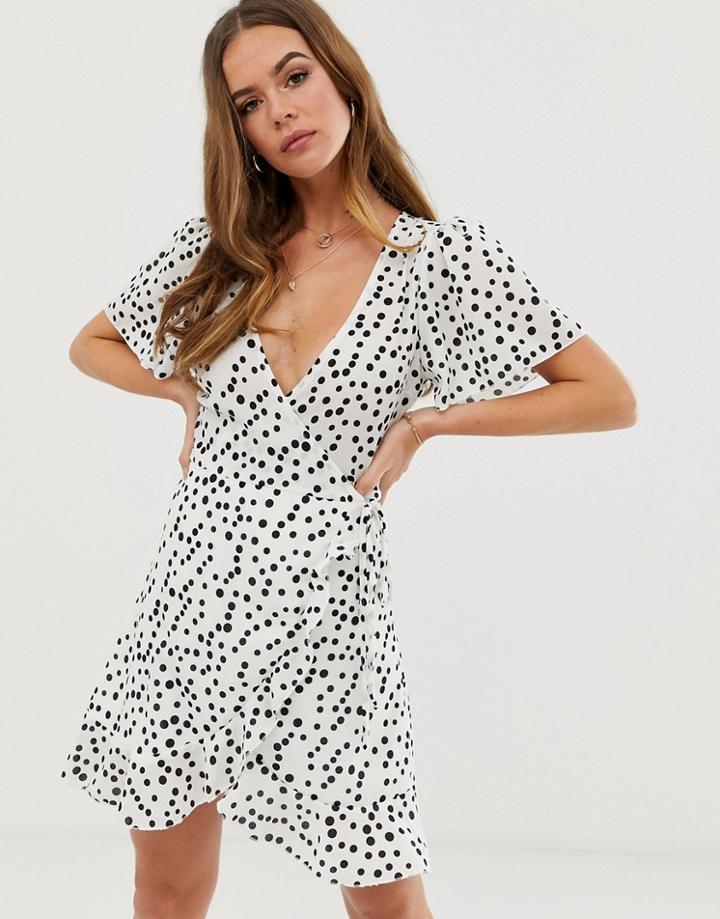 In The Style Billie Faiers Spotty Wrap Dress - Multi