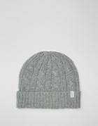 Selected Homme Beanie In Cable Knit - Gray