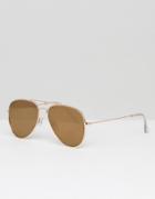 Southbeach Classic Aviator In Gold - Gold