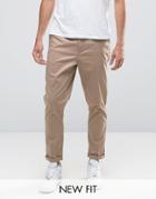 Asos Tapered Chinos In Stone - Stone