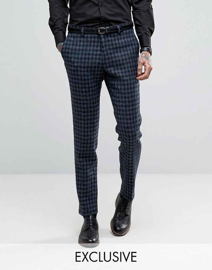 Heart & Dagger Harris Tweed Skinny Pants - Navy
