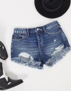 We The Free By Free People Loving Good Vibrations Denim Shorts In Blue