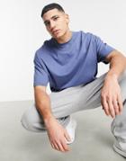 Asos Design Organic Oversized T-shirt In Blue-navy