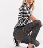 Life Is Beautiful Mesh Printed Leggings-black