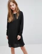 Pieces Dolly Long Sleeved Shift Dress - Black