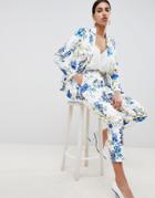Asos Design Tailored Floral Print Single Breasted Blazer-multi