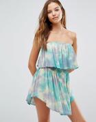 Surf Gypsy Tie Dye Bardot Beach Dress - Multi