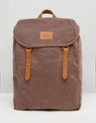 Asos Backpack In Brown Canvas - Brown