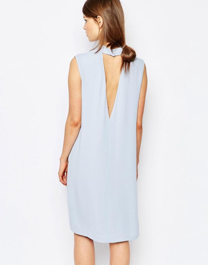 Samsoe & Samsoe Theta Shift Dress With Deep V Back - Kentucky Blue