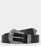 Asos Design Curve Antique Silver Western Waist And Hip Belt In Black